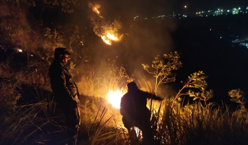 Areal Kosong di Bukit Taman Gua Jepang Lhokseumawe Terbakar