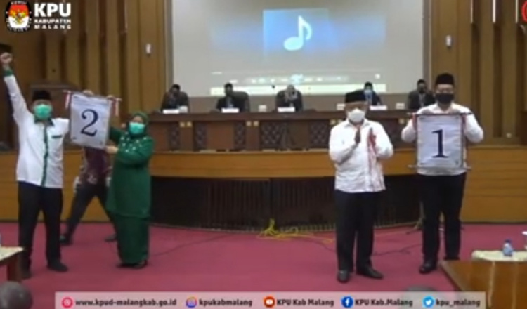 KPU Tetapkan Nomor Urut Paslon Pilkada Kabupaten Malang