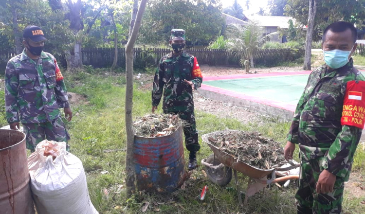 Inovasi Koramil 0909-05/Muara Bengkal Ditengah Pandemi, Ubah Sampah Organik Jadi Pupuk