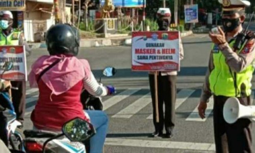 Satlantas Polres Bondowoso Sosialisasi Prokes Covid-19