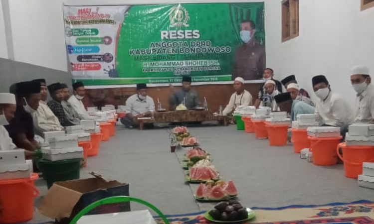 Reses Anggota DPRD Bondowoso Dapil VI Terapkan Prokes Covid-19