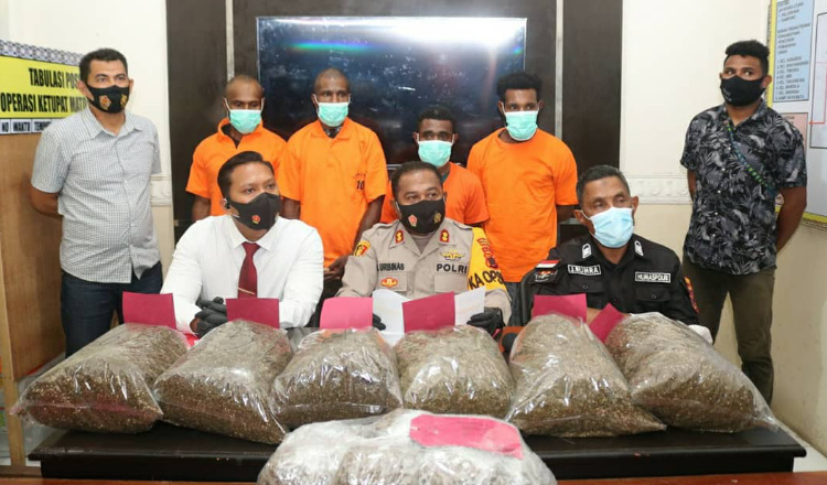 Polresta Jayapura Gagalkan Peredaran Ganja 10 Kg Asal PNG