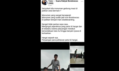 Viral di Media Sosial, Pemuda Bondowoso Main Skateboard di Monumen Gerbong Maut, Masyarakat Geram