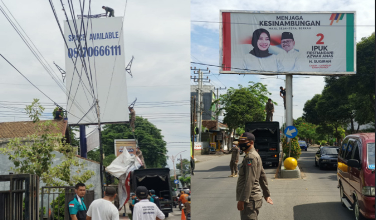 Masa Tenang Pilkada Banyuwangi, APK Kedua Paslon Dicopot