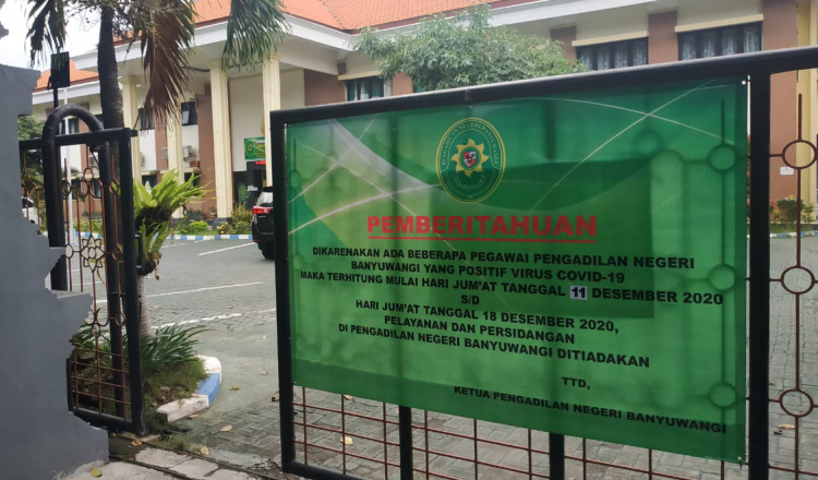 Sembilan Pegawai Positif Covid-19, Pengadilan Negeri Banyuwangi Lockdown Seminggu 