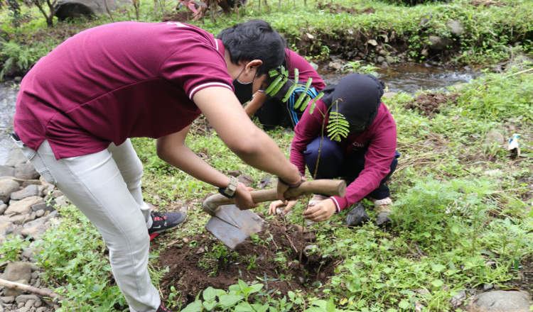 Mitigasi Bencana Alam, GenBI Jember Lakukan Penghijauan di Gunung Pasang 
