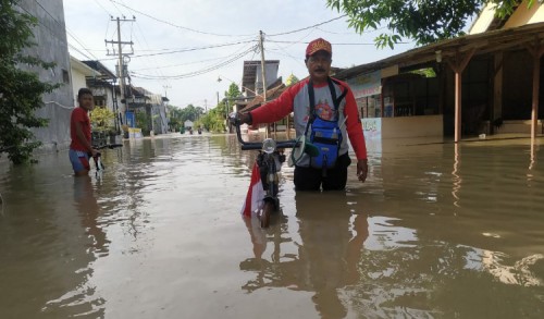 Kali Lamong Meluap, Dua Kecamatan di Gresik Dikepung Banjir