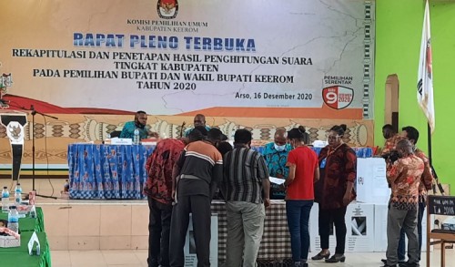 Hasil Pleno KPU, Piter Gusbager dan Waghfir Kosasih Menang di Pilkada Keerom