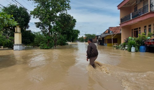 Banjir Kali Lamong Gresik Kembali Terjadi, Ketinggian Air 1 Meter