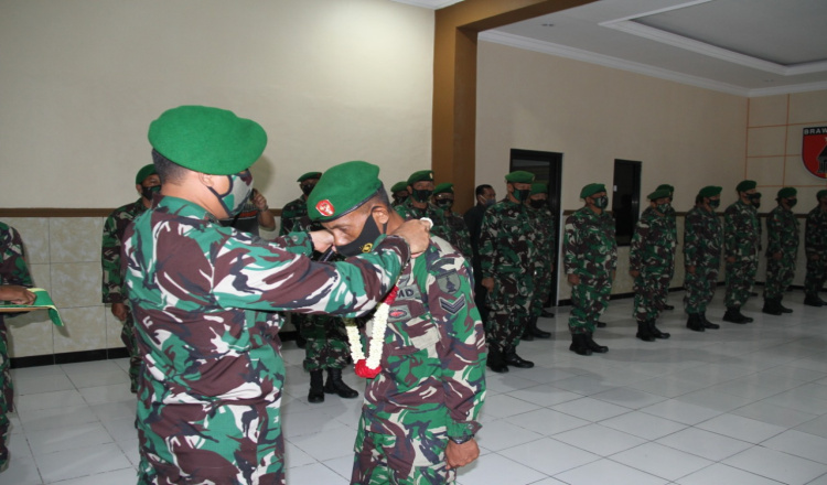 Dandim 0815/Mojokerto Sambut Personel Purna Tugas Satgas Apter Wilayah Kodam XVII/Cenderawasih