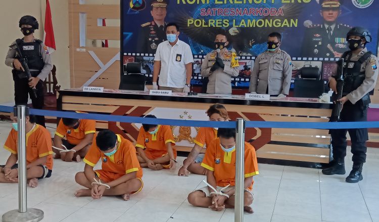 Serius Berantas Peredaran Narkoba, Polres Lamongan Bekuk 7 Tersangka