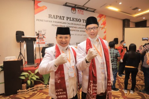 Haji Hendy dan Gus Firjaun Dinyatakan Menang Dalam Penetapan KPU Jember 