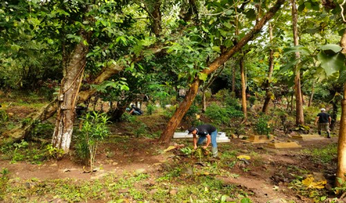 Puluhan Anggota Garda NKRI Gotong Royong Bersihkan Makam Suwaru Purworejo