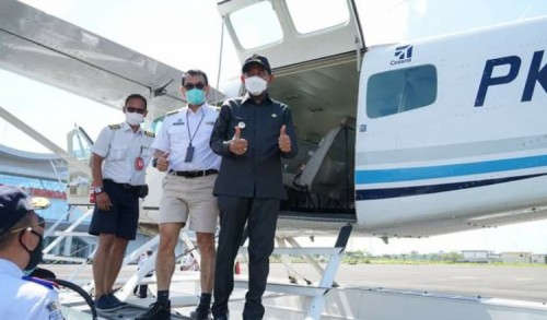Sumenep Lakukan Uji Coba Penerbangan Pesawat Seaplane Bali-Giliyang