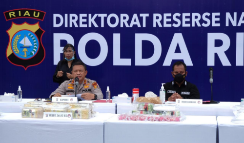 Polda Riau Gelar Pemusnahan Narkoba Seberat 45 Kilogram