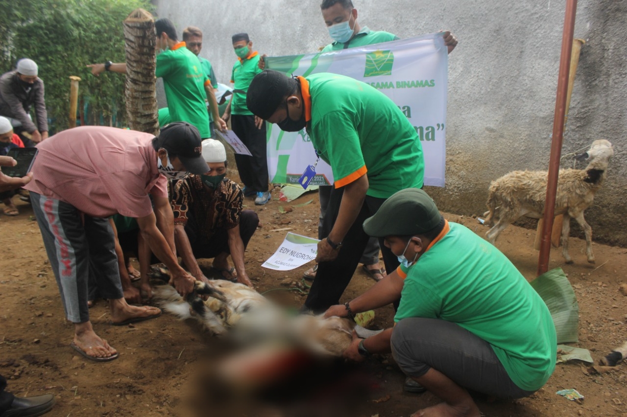 BMT Binamas Purworejo Distribusikan Daging Kurban di Desa Rawan Longsor