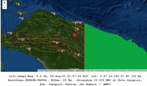 Gempa 6,0 M Guncang Wilayah Keerom