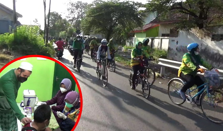 Gowes dan Vaksinasi Santri, Kiai Bersama Wali Kota Ramaikan HSN 2021