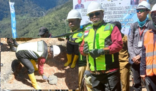 Kawal Pembangunan 257 BTS, Bupati Puncak Jaya Minta Kadistrik Pasang Badan