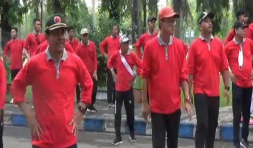 Harkitnas 2022, Ratusan Kader PDI Perjuangan Ngawi Ikut Pecahkan Muri Senam Sicita