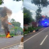 Sepeda Motor Terbakar Setelah Tertabrak Truk Tronton di Tuban, Satu Orang Tewas