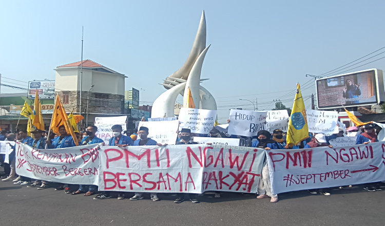 Demo Tolak BBM Naik, PMII Ngawi Sampaikan 6 Tuntutan