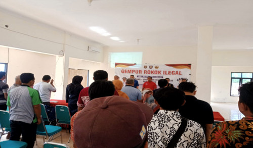 Satpol PP Ngawi Sosialisasi DBHCHT dan Pelarangan Peredaran Rokok Ilegal