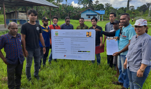 Dinas PUPR Keerom Bersama Konsultan Dan Kontraktor Lakukan MC-0 Pembangunan Kantor Bupati di Kampung Bompay