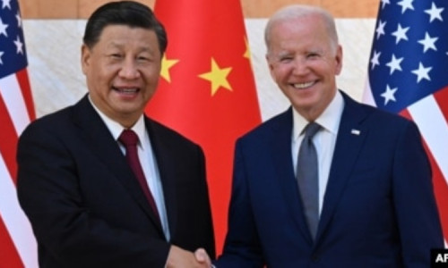  Presiden Amerika Bersalaman dengan China di Bali 