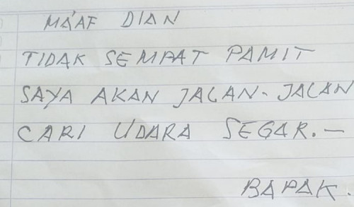 Pria Lansia Tewas Tertemper KA Probowangi Tinggalkan Sepucuk Surat Wasiat untuk Anaknya