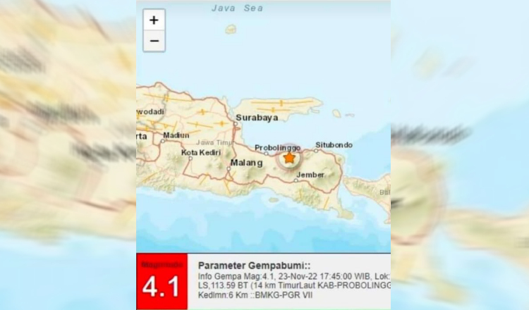 Gempa M 4.1 Guncang Probolinggo, PLTU Paiton Masih Aman