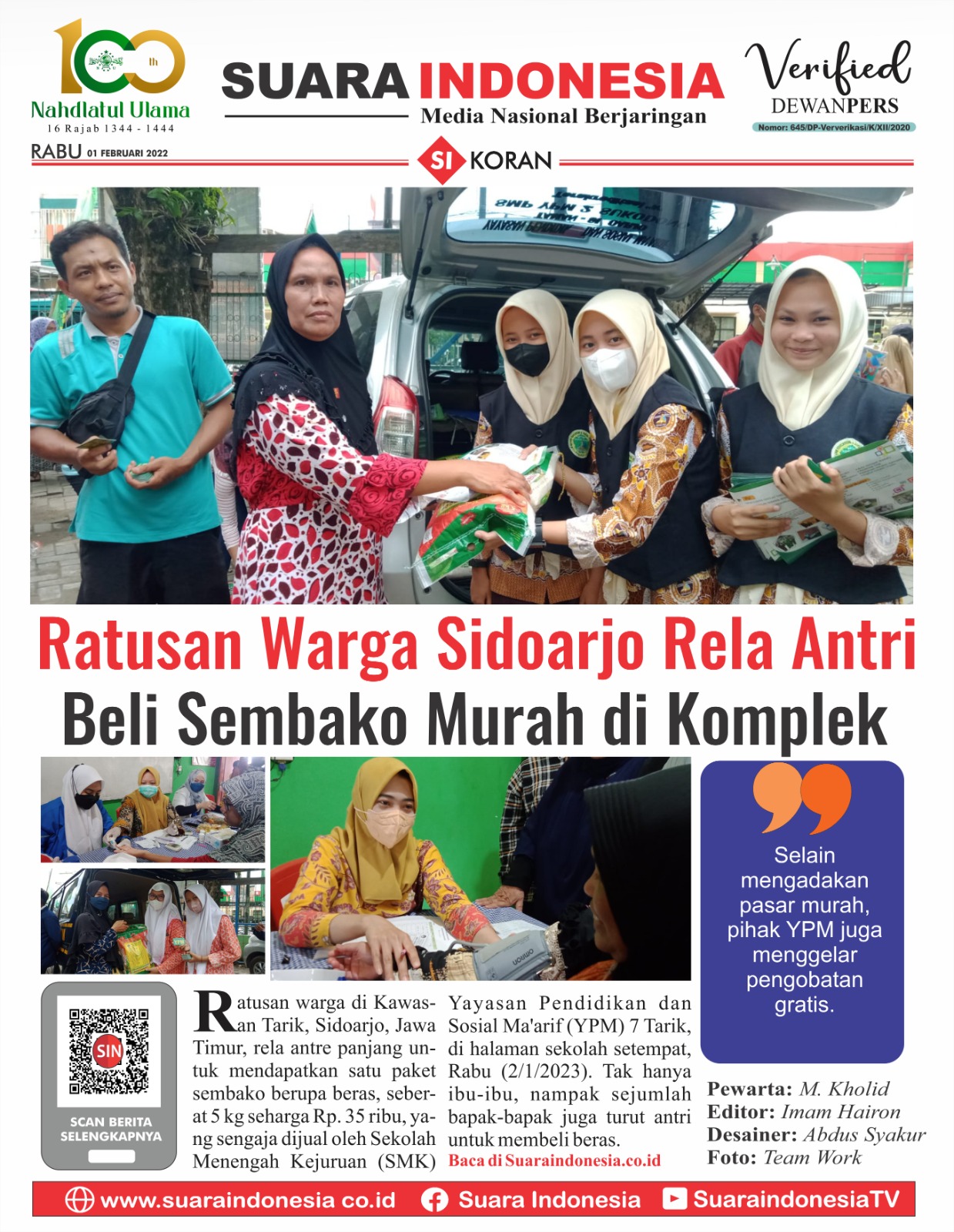 EDISI, RABU 01 FEBRUARI 2023