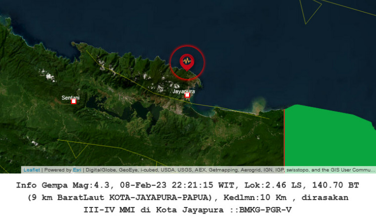 Disertai Hujan, Kota Jayapura Diguncang Gempa Bumi Berturut-turut