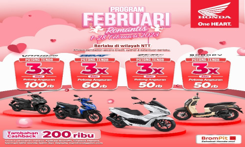 Februari Romantis, Dealer Honda NTT Berikan Potongan Tenor 3 Kali untuk Skutik Honda