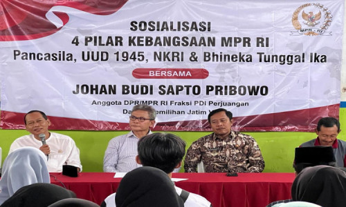 Ketua DPRD Ngawi Dampingi Johan Budi Sosialisasi 4 Pilar Kebangsaan