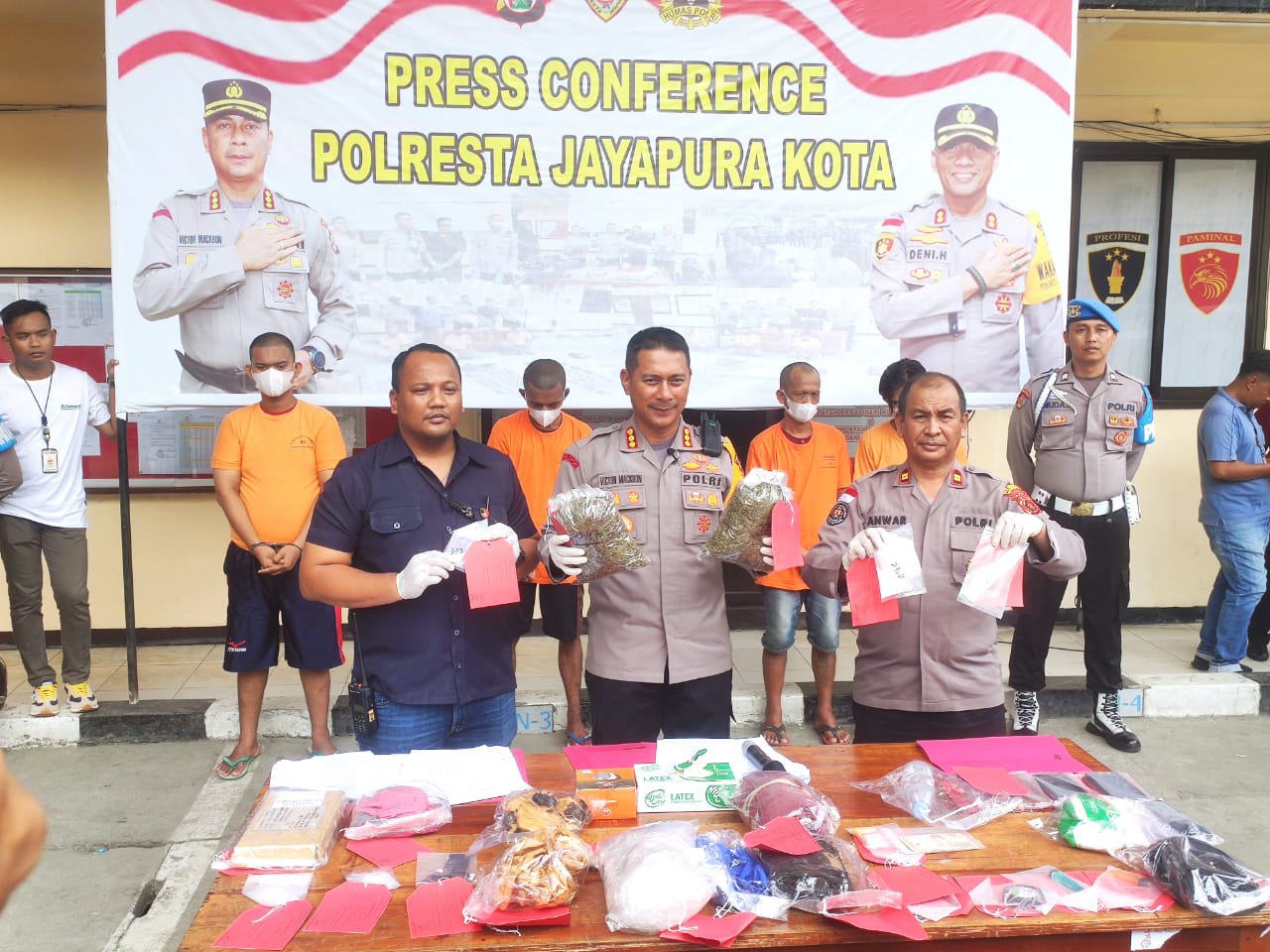 Polresta Jayapura Ungkap Kasus Narkoba di Tiga TKP Berbeda, Salah Satunya Bakal Dikirim ke Lapas