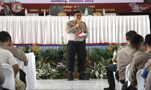 Hadapi Pemilu, Polres Jombang Gelar Latpraops Mantap Brata Semeru 2024