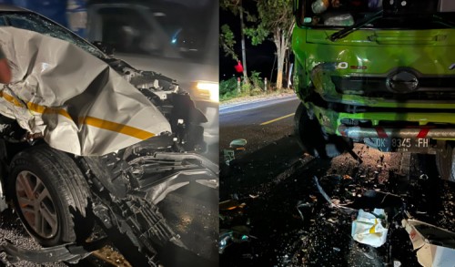 Mobil vs Truk Adu Moncong di Banyuwangi, Satu Orang Patah Tulang