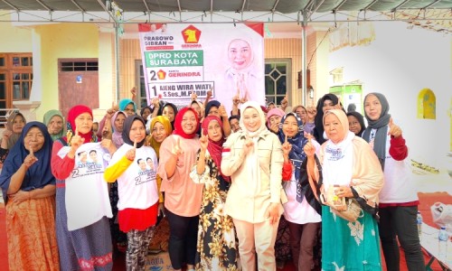 Caleg Gerindra Surabaya, Ajeng Masif Kampanye Paslon Prabowo-Gibran