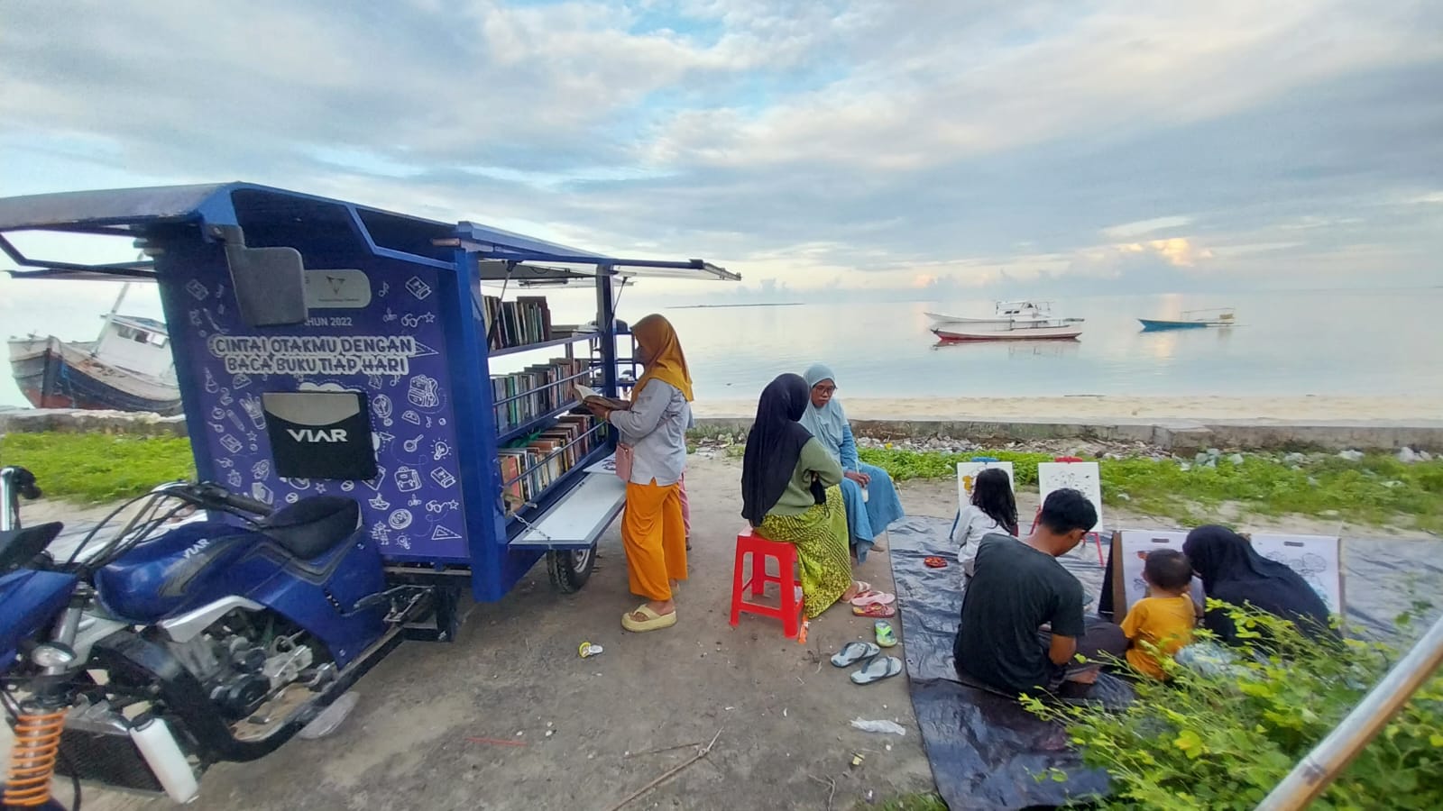 Mahasiswa Same Bikin Odong-Odong Pinter, Dongkrak Minat Baca Warga Kepulauan di Sumenep