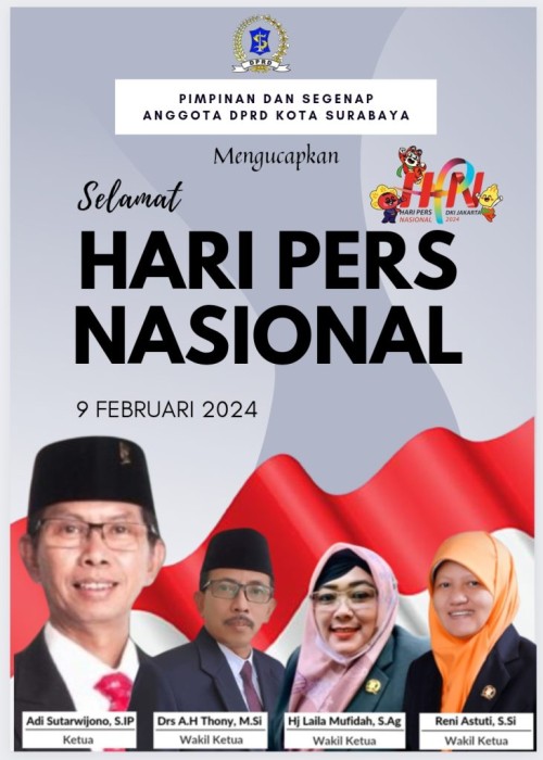 Pimpinan dan Anggota DPRD Surabaya Mengucapkan Selamat Hari Pers Nasional