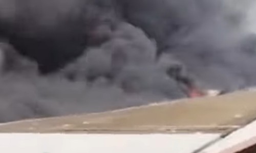 Kebakaran di PT Kahatex Sumedang, Asap Pekat Terlihat Membumbung Tinggi