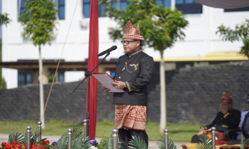 Upacara Hari Jadi ke-60 Provinsi Lampung, HUT ke-74 Satpol PP dan HUT ke-62 Satlinmas, ini Harapan Pj Bupati