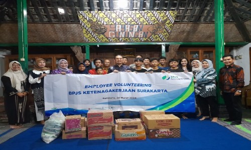 Employee Voluntering, BPJAMSOSTEK Surakarta Bantu Sembako Panti Asuhan Gunungan