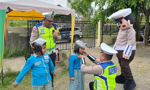 Anak Usia Dini di Bireuen Belajar Lalu Lintas Lewat Polisi Sahabat Anak