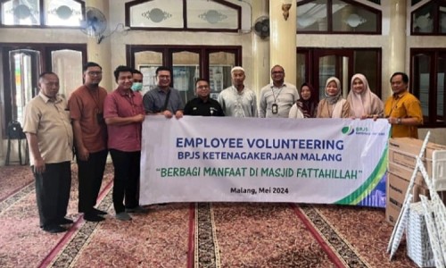 Employee Volunteering, BPJS Ketenagakerjaan Malang Berbagi Manfaat ke Masjid 