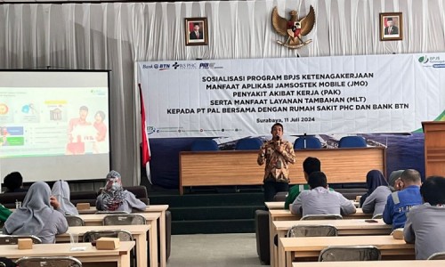 BPJamsostek Surabaya Tanjung Perak Sosialisasikan JMO, PAK dan MLT di PT PAL