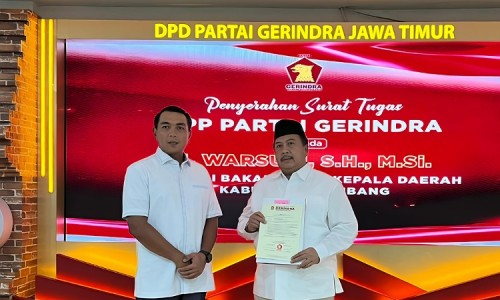 Pilkada Jombang, Warsubi Terima Surat Tugas dari DPP Partai Gerindra