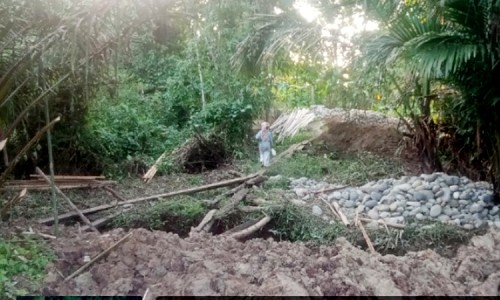 Pembangunan Jembatan Usaha Tani DD 2024 Desa Mombang Boru, Tak Dilengkapi Papan Informasi Proyek