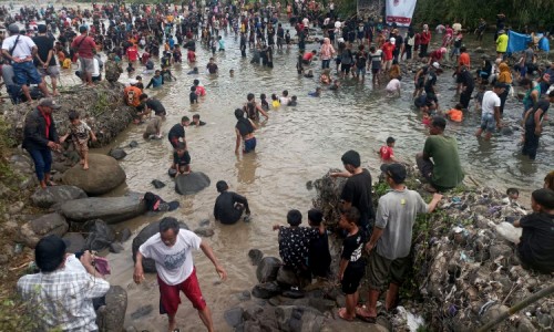 Meriah! Ribuan Orang Berebut Tangkap Ikan di Festival Gramak Iwak Banjarnegara